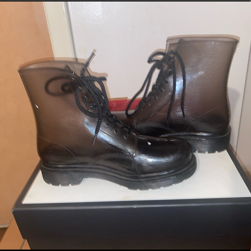 Clear short rain boots